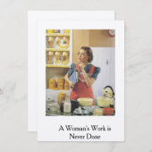 レトロカード…女性の仕事は決して終わらない (正面/裏面)