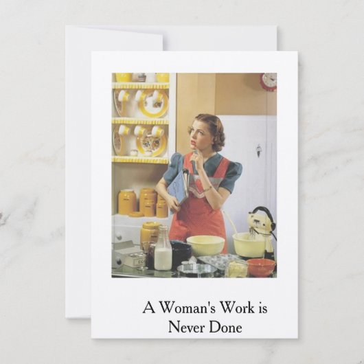 レトロカード…女性の仕事は決して終わらない (正面)