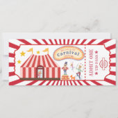 レトロカーニバルテーマベビーシャワー 招待状 (正面)