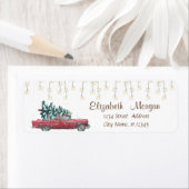 レトロカーパインツリークリスマスストリングライト ラベル (インサイチュ)