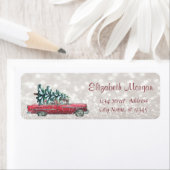 レトロカーパインツリーグリタリー《写真》ぼけ味 ラベル (インサイチュ)