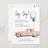 レトロカーパレードパーティードライブByロカビリー任意の年齢 ポストカード (正面/裏面)