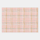 レトロカーピンクのクリスマスウッドランドの木 ラッピングペーパーシート (正面2)