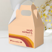 レトロカーブストライプアーチラブオンファイア結婚ーズ フェイバーボックス