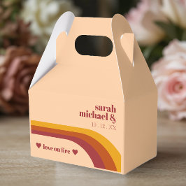 レトロカーブストライプアーチラブオンファイア結婚ーズ フェイバーボックス