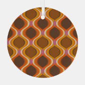 レトロカーブ： 60s-70s壁紙テクスチャ ガラスオーナメント (裏面)