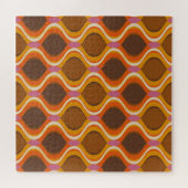 レトロカーブ: 60s-70s壁紙テクスチャ ジグソーパズル (横)