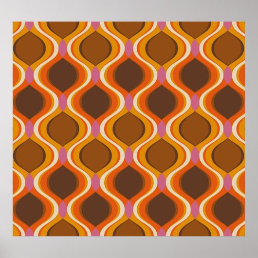 レトロカーブ: 60s-70s壁紙テクスチャ ポスター (正面)