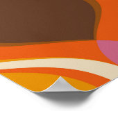 レトロカーブ: 60s-70s壁紙テクスチャ ポスター (角)