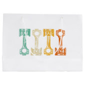 レトロカー整備士ヴィンテージチューナー ラージペーパーバッグ (裏面)