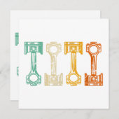 レトロカー整備士ヴィンテージチューナー 招待状 (正面/裏面)