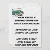 レトロカー&ロケット誕生日 招待状 (裏面)