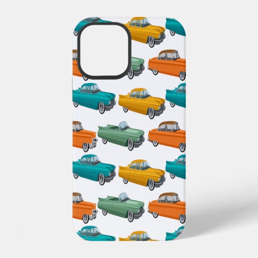 レトロカー 50年代スタイル パターン iPhoneケース (裏面)