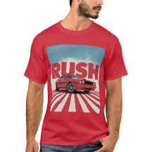 レトロカー RUSH レトロ レッド スポーツカー Tシャツ | ビンテージ