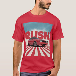 レトロカー RUSH レトロ レッド スポーツカー Tシャツ | ビンテージ
