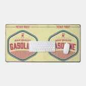 レトロガソリンラベル デスクマット (キーボード&マウス)