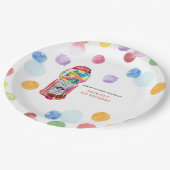 レトロガムボール機 |子供の誕生日パーティー ペーパープレート (アングル)