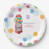 レトロガムボール機 |子供の誕生日パーティー ペーパープレート (正面)