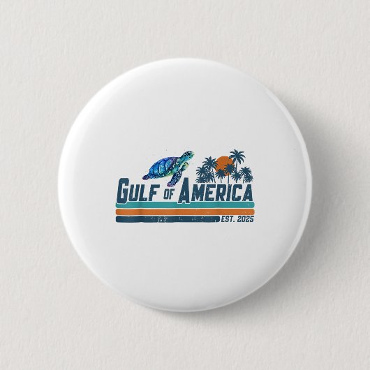 レトロガルフオブアメリカEst 2025 Turtle Gulf Mex 缶バッジ (正面)