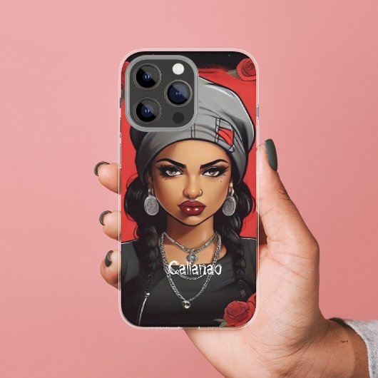 レトロガングスターガールパーソナライズされた通りスタイルボー Case-Mate iPhoneケース