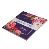 レトロガーデンカスタムグリーティングネームバイオレットパープル タイル (側面)