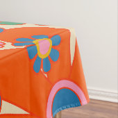 レトロガーデンカラフルフラワーズ60s 70sフローラ テーブルクロス (インサイチュ)