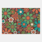 レトロガーデンギンガムフラワーズ60s 70sフローラ ラッピングペーパーシート (正面3)