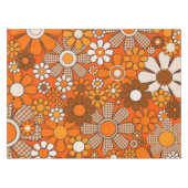 レトロガーデンギンガムフラワーズ60s 70s Groovyフローラ テーブルクロス (正面(横))