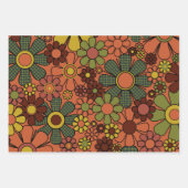 レトロガーデンギンガムフラワーズ70sヴィンテージフローラ ラッピングペーパーシート (正面3)