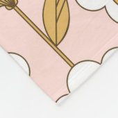 レトロガーデンピンクフローラルパターン フリースブランケット (角)