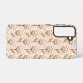 レトロガーデンピンクフローラルパターン SAMSUNG GALAXYケース (裏面横)