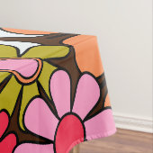 レトロガーデンフラワーグルーヴィー60sフローラルパターン テーブルクロス (インサイチュ)