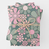 レトロガーデンフラワーグルーヴィ60s 70s花柄 ラッピングペーパーシート (インサイチュ)