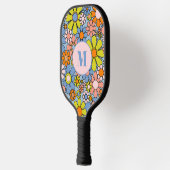 レトロガーデンフラワーズグルーヴィー60sフローライニシャル ピックルボールラケット (左)
