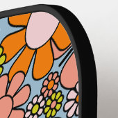 レトロガーデンフラワーズグルーヴィー60sフローライニシャル ピックルボールラケット (左詳細)