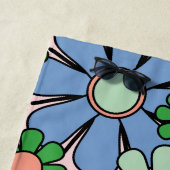 レトロガーデンフラワーズグルーヴィ60s 70s春パステル ビーチタオル (インサイチュ)