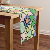レトロガーデンフラワーズグルーヴィ60s 70s春フローラ ショートテーブルランナー (インサイチュ)