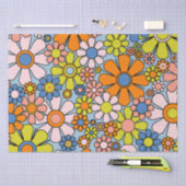 レトロガーデンフラワーズグルーヴィ60s 70s春フローラ 薄葉紙 (クラフト)