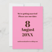 レトロガーデンフラワーズ60sフローラピンクとブラウン セーブザデート (裏面)