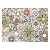 レトロガーデンフラワーズ60s 70sミュート春フローラ テーブルクロス (正面(横))