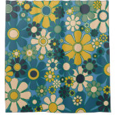 レトロガーデンフラワーズ60s 70s美学フローラ シャワーカーテン