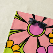 レトロガーデンフラワーズ60s 70s花柄の花嫁 ビーチタオル (インサイチュ)