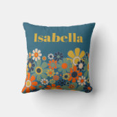 レトロガーデンフラワーパーソナライズされたヴィンテージフローラ クッション (裏面)