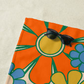 レトロガーデンフローラ60s 70sパターン ビーチタオル (インサイチュ)