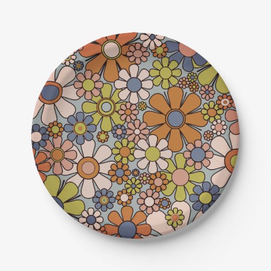 レトロガーデンヴィンテージ60s 70s美花 ペーパープレート (正面)