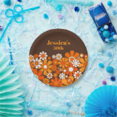 レトロガーデンヴィンテージ70sパーソナライズされた誕生日 ペーパープレート (パーティー)