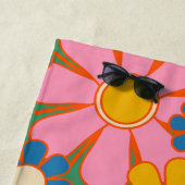 レトロガーデン花カラフル花柄 ビーチタオル (インサイチュ)