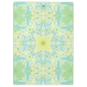 レトロガーデン花模様の緑と黄色 クリップボード (裏面)