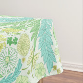 レトロガーデン花模様の緑と黄色 テーブルクロス (インサイチュ)
