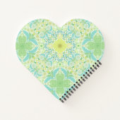 レトロガーデン花模様の緑と黄色 ノートブック (裏面)